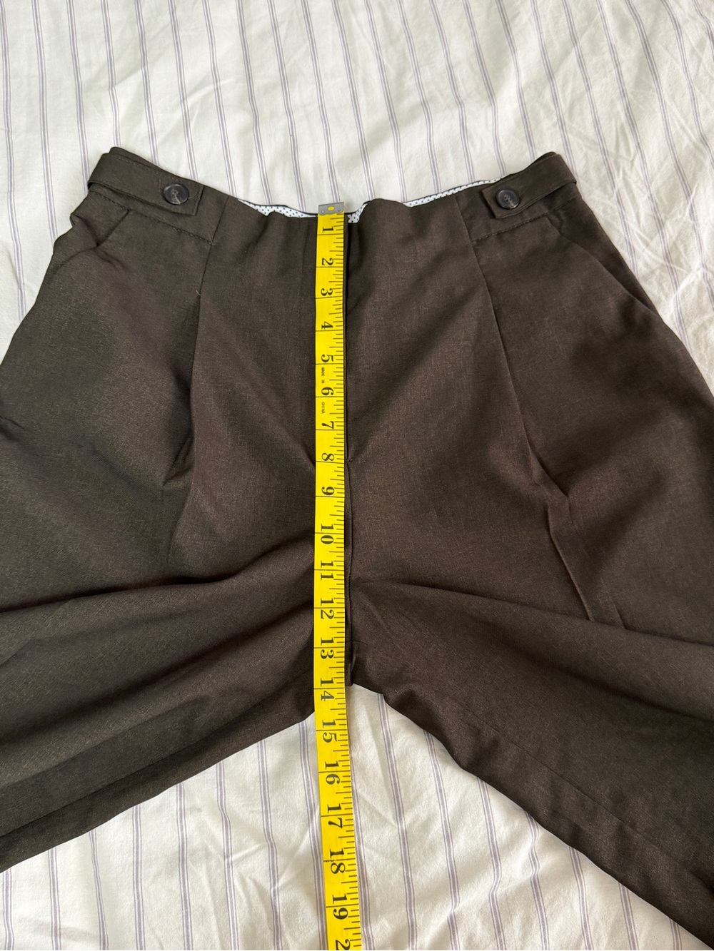 Zara Classic Wide-Leg Pants - Dark Brown - Picture 5 of 7
